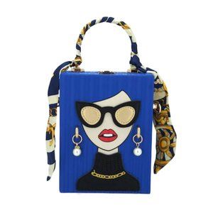 Tigerstars Iconic Blue Lady Sunglasses Top Handle Bag